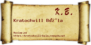 Kratochvill Béla névjegykártya
